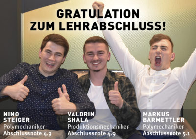 Gratulation zum Lehrabschluss
